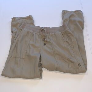 Sonoma Linen Blend Tan Lightweight Pull-On Cargo Pants Women’s Size 8 *run small